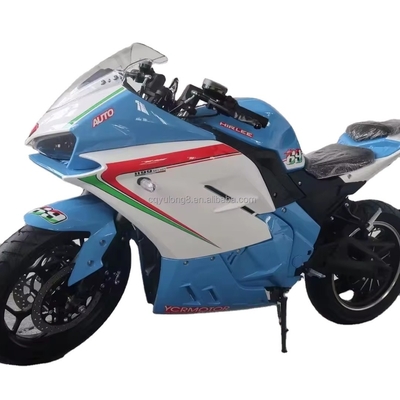 Velocità massima 80 km/h Motore a copertura alta 8000W Motociclo da corsa 72V a ciclomotore con luce LED